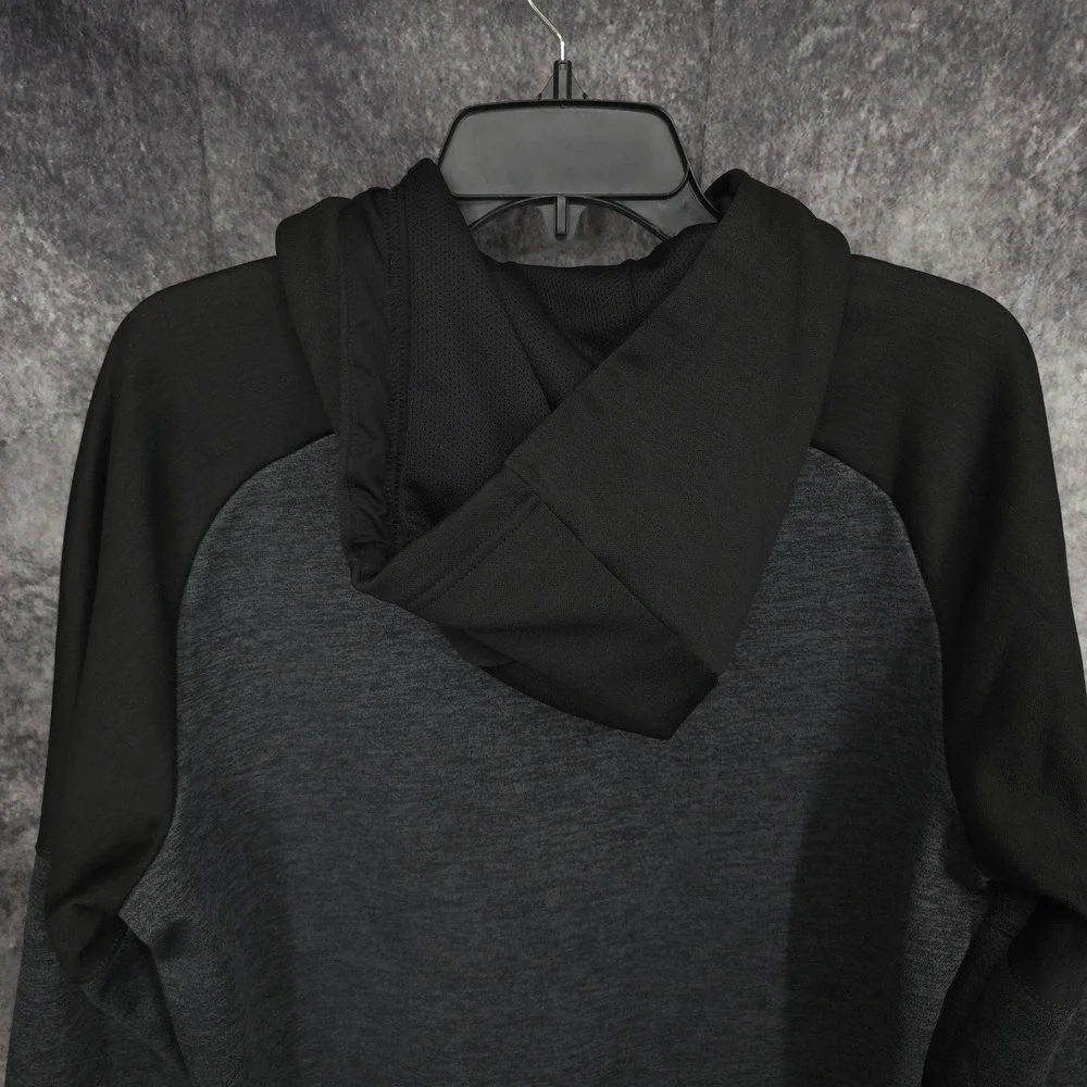 Adidas Hoodie Mens‎ M Full Zip Jacket Gray Black Athletic Training Activewear